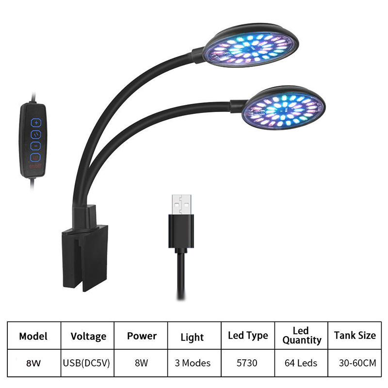 USB พิพิธภัณฑ์สัตว์น้ํา ไฟ LED - Aquarium Plant Growing บทวิจารณ์และราคา