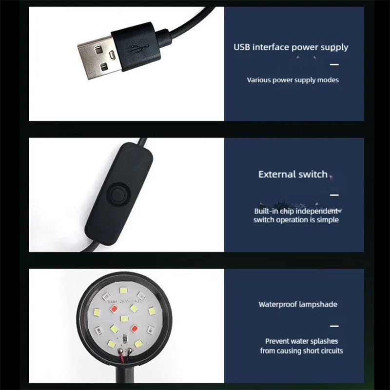 ไฟ LED แบบหนีบสำหรับตู้ปลา USB - Aquarium Plant Growing บทวิจารณ์และราคา